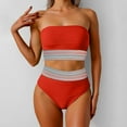 thumbnail image 2 of BOOMNY Womens Bandeau Bikini Sets 2 Peice Swimsuit For Women Graphic Swimwear Strapless High Waist Cozy Soft Bathing Suits, 2 of 5