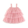 thumbnail image 3 of GYRATEDREAM Toddler Girl Layered Tulle Tutu Dress Summer Dress Strap Star Heart Dress Sleeveless Backless Princess Birthday Formal Wedding Party Dresses, 3 of 9