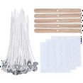 thumbnail image 3 of Winyuyby 10CM Bulk Candle Wicks 100 Pcs with Candle Wick Stickers and Wooden Candle, 3 of 6