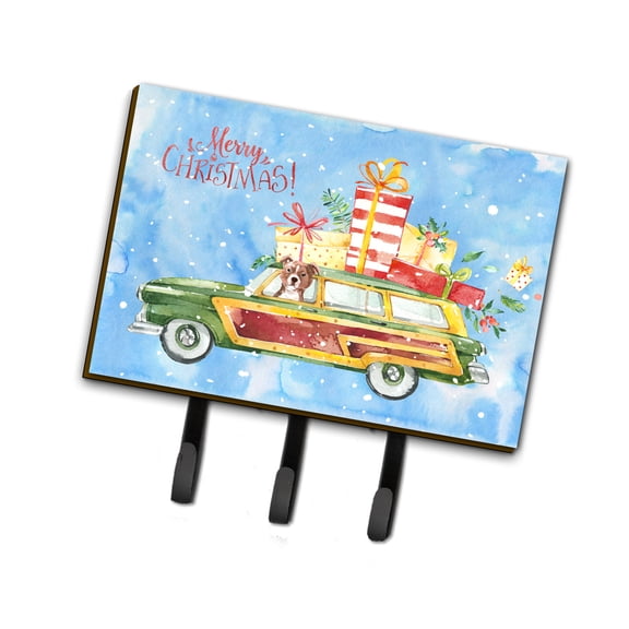 Merry Christmas Red Staffie Bull Terrier Leash or Key Holder