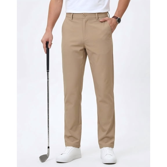 Mens Golf Pants Stretch Work Dress Pants 30"/32" Quick Dry Lightweight Casual Comfy Trousers with 3 Pockets