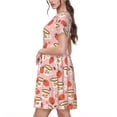 thumbnail image 2 of Goofa Floral Mugs And Strawberries Pattern Women Summer Short Sleeve Midi Dress with Pockets Casual Aline Flowy Tshirt Dress Vocation Beach Sundress, 2 of 6