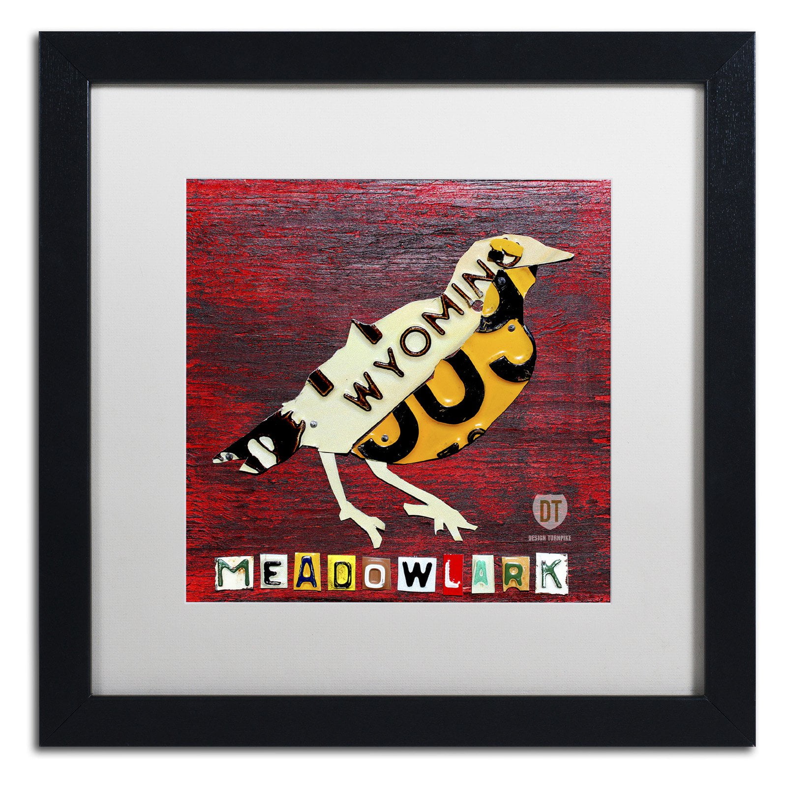 Trademark Fine Art 'Wyoming Meadowlark' Canvas Art by Design Turnpike, White Matte, Black Frame
