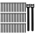 thumbnail image 1 of 50x Releasable Cable Ties Fastening Hook And Loop Loose Removable Strong Durable black, 1 of 4