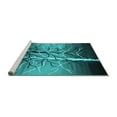 thumbnail image 2 of Ahgly Company Machine Washable Indoor Square Oriental Turquoise Blue Industrial Area Rugs, 8' Square, 2 of 4