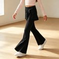 thumbnail image 3 of OGLCCG 2-Pack Girls Flare Leggings with Tie Wrap Skirted,High Waist Bootcut Bell Bottoms,School Performance Dance Pants Size 5, 3 of 8