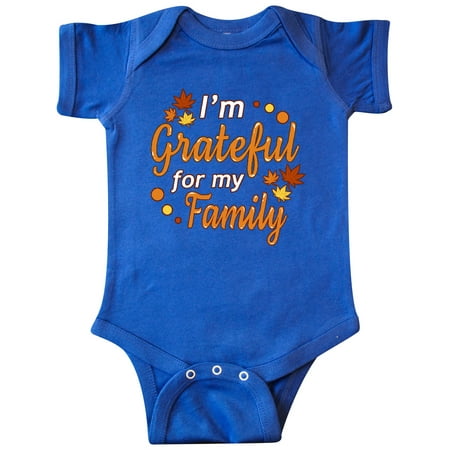 

Inktastic I m Grateful for my Family in Orange with Fall Leaves Gift Baby Boy or Baby Girl Bodysuit