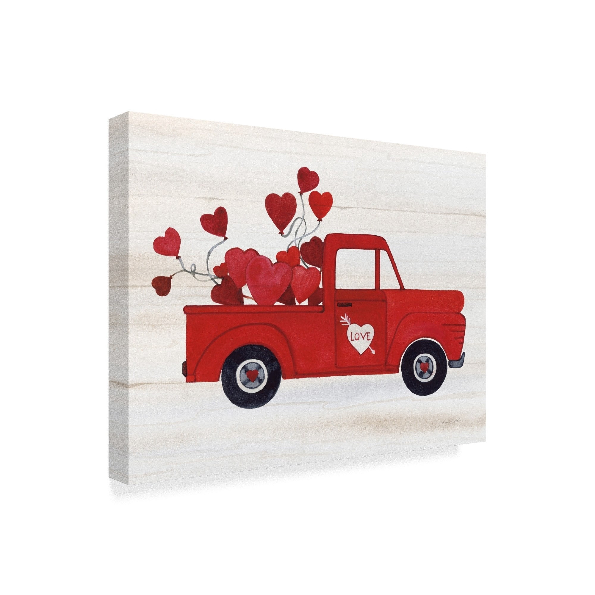 Trademark Fine Art 'Rustic Valentine Truck' Canvas Art by Kathleen Parr McKenna