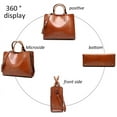 thumbnail image 6 of CoCopeanut Women Fashion Tote Handbags Lightweight PU Leather Satchel Shoulder Bags Retro Oil Wax Handle Purse, 6 of 7