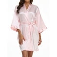 thumbnail image 4 of VintageClothing Women Kimono Satin Bride Bridesmaids Wedding Short Robe One Size, 4 of 6