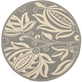 thumbnail image 2 of Safavieh Courtyard Crystal Floral Indoor/Outdoor Area Rug, Gray/Natural, 5'3" x 5'3" Round, 2 of 8