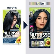 Garnier Nutrisse Ultra Nourishing Hair Color Creme,Permanent Hair Dye, IN1 Dark Intense Indigo, 1 Kit