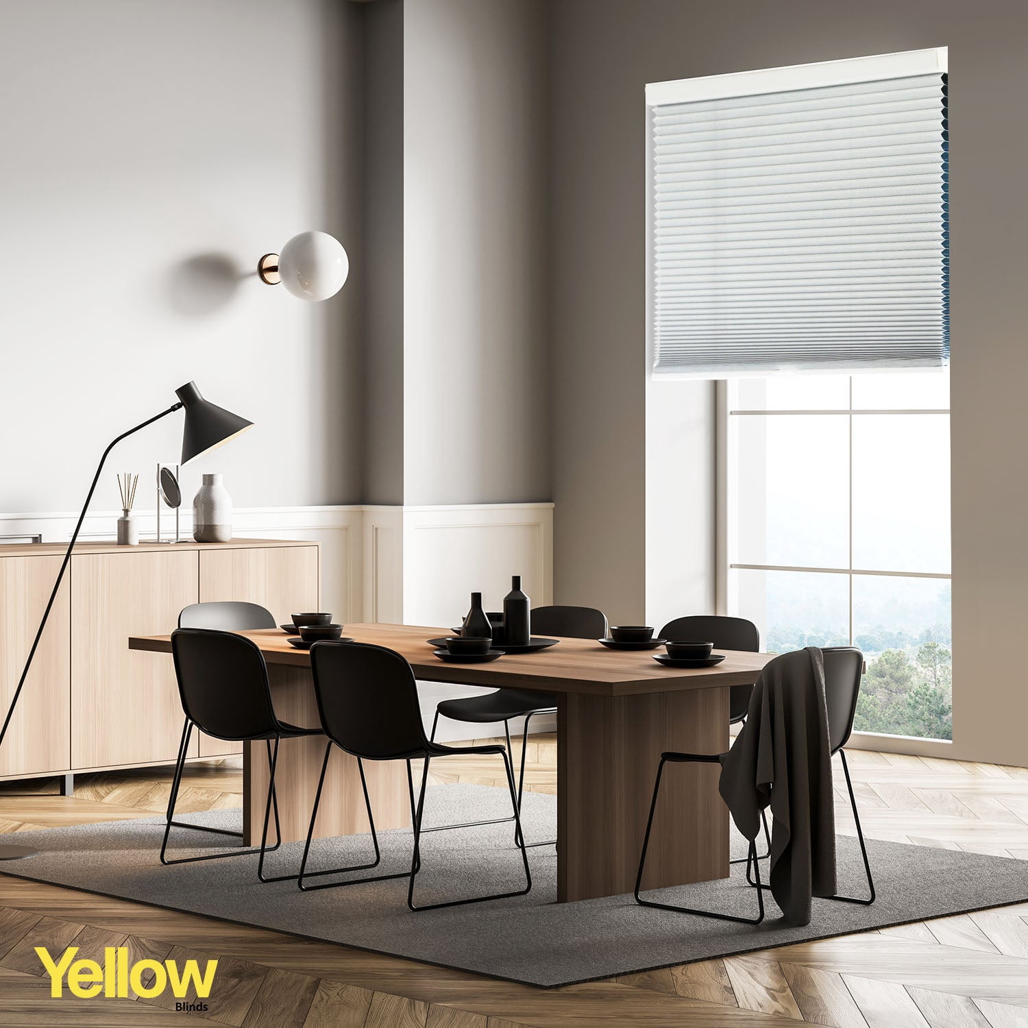 Yellow Blinds Cordless Honeycomb Cellular Shade Skyline Blackout - 31.25"W X 64"L
