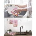 thumbnail image 5 of Pink Easter Bunny Kitchen Dish Towels for Drying Dishes Set of 3, Spring Easter Eggs Chicken Floral Plaid Waffle Weave Microfiber Hand Tea Bathroom Towels Quick Dry & Absorbent Towel 15.7x23.6, 5 of 7