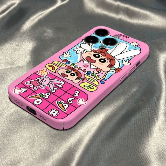 Funda de teléfono de Anime Crayon Shin-Chan Iphone 15/14/13/12 Pro Max, funda protectora de teléfono Kawaii, carcasa dura anticaída, accesorios de regalo