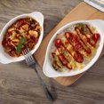 thumbnail image 3 of Ceramic Bakeware with Double Handles Oval Shaped Baking Tray Food Serving Bowl Baking Bowl, 3 of 8