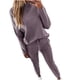 thumbnail image 2 of ICHUANYI Clearance Women's Fashion High Collar Casual Set Casual Top And Pants Two-piece Sportswear(Purple, XL) ICHUANYI WER2023081514491, 2 of 6