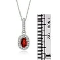 thumbnail image 3 of RYLOS Necklace Sterling Silver 925 Halo Designer Necklace with Gemstone &  Diamonds with 18" Chain 6X4MM Garnet January Birthstone Womens Jewelry Silver Necklace, 3 of 7