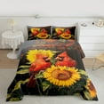 thumbnail image 2 of Feelyou Cartoon Red Bird Queen Comforter Set for Teens, Kawaii Rustic Animal Bedding Sets, Vibrant Sunflower Reversible Bedding Comforter Set, Breathable Home Decor, 3-Piece, 2 of 8