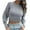 Gray, variant on MIUOWANP Cropped Sweaters for Women Dressy Women Casual Fashion Solid Pullover Sleeve Round-Neck Sweater Gray L
