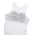 thumbnail image 4 of YONGHS Kids Girls Sequined Sleeveless Irregular Lyrical Dance Dress Ballet Dancewear Costume White 16, 4 of 7