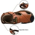thumbnail image 4 of Visionreast Men Sandals Leather Outdoor Hiking Sandals Waterproof Athletic Sports Sandals Fisherman Beach Shoes Closed Toe Water Sandals, 4 of 7