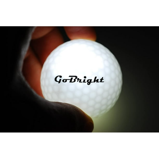 GoBright White LED Light Up Golf Balls Ultra Bright Glow In the Dark Night Golf Balls (Pack of