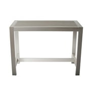 Pangea Home Betty 43x59" Modern Aluminum Large Bar Table in Gray Finish