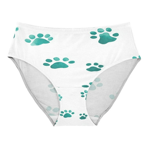 Women's Underwear Teal Dog Paw Prints Hipster Panties Underwear for women, X-Small