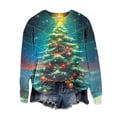 thumbnail image 2 of ChaoHeng Christmas Long Sleeve Women Women's Snowman & Snowflake Christmas Shirt,Long Sleeve Holiday Graphic Top, 2 of 4