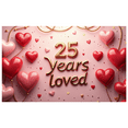thumbnail image 2 of LUUFILx 25 Years Loved Glitter Banner Decoration Party Supplies Anniversary Backdrop Heart Celebration Event Photography Props Background Decor, 2 of 9
