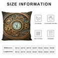 thumbnail image 5 of JEUXUS  Throw Pillow Cover Blue Beauty Rusty Steampunk with Clock and Different Kinds of Gears 3D Bronze Decorative Throw Pillow Cushion Case for Home Couch Living Room  Pillowcase, 5 of 5
