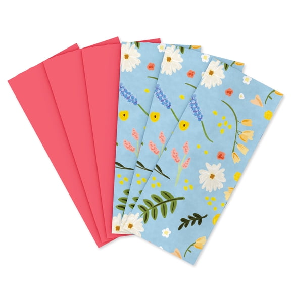 American Greetings 6-Sheet Pink and Floral Pattern Tissue Paper Pack- Designed by Bloomwolf Studio