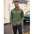 thumbnail image 3 of COOFANDY Men's Denim Shirt Long Sleeve Button Down Shirt Business Casual Dress Shirts, 3 of 6