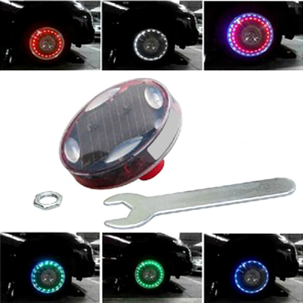 Car Tire Tyre Valve Cap Light Solar Energy LED Flash Wheel Hub Lamp