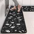 thumbnail image 2 of Kitchen Rugs Sets Of 2,Black White Halloween Hand Tarot Bat Pattern Anti Fatigue Kitchen Mat Rugs Non Slip Washable,Decorative Kitchen Floor Mats for Kitchen,Sink,Laundry,17"x47"+17"x47", 2 of 5