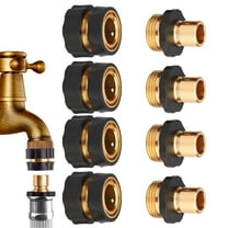 DISEN 4 Set Garden Hose Quick Release Connect Coupler, Male and Female Metal Hose Fitting Quick Connector, No Leaking Water Hoses Quick Disconnect Adapter