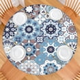 thumbnail image 2 of Round Elastic Tablecloth,Waterproof Table Cover,Boho Table Cloth Fits 36"-44" Round Tables for Dinner Outdoor Picnic Flowers, 2 of 3