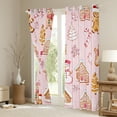thumbnail image 3 of Manfei Pink Cartoon Snowman Blackout Curtains Set of 2 (52x84 Each), Christmas Rustic Cabin Window Curtains, Gingerbread Man Candy Curtains and Drapes, Living Room Curtains Decor, 3 of 6