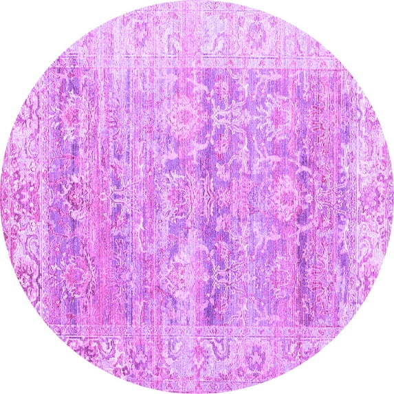 Ahgly Company Indoor Round Persian Purple Traditional Area Rugs, 7' Round