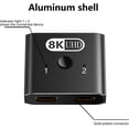 thumbnail image 3 of KSRplayer 8K 60Hz HDMI 2.0 Interruptor y Divisor Bidireccional, 2 en 1 Salida O 1 en 2 Salida, Switcher de Aluminio Ultra HD con HDR10, Conectar y Usar para Monitor Dual, TV, Juegos (Xbox, PS5,, 3 of 12