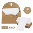 thumbnail image 4 of 100 sobres de papel kraft con 100 tarjetas de papel en blanco, mini sobres con cierre de corazón para tarjetas de regalo, grafiti DIY, 4 of 4