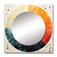 thumbnail image 2 of Designart "Sleek Serenity Mid Century wall art" Mid-century Coral Large Square Mirror - Square Bedroom Mirror Printed Wall Decor - Mid-Century Square Printed Wall Mirror Art, 2 of 5