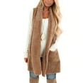 thumbnail image 4 of Turilly Womens Jackets Ladies Women's Sleeveless Faux Fur Cardigan Fluffly Vintage Shaggy Vest Jacket Long Coat, 4 of 9