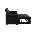 thumbnail image 7 of 55" Pull Out Sleeper Sofa Bed,3 in 1 Convertible Sleeper Loveseat Couch Modern 2 Seater Velvet Sofa Bed with Adjustable Backrest and Lumbar Pillows for Apartment Office Living Room,Black, 7 of 7