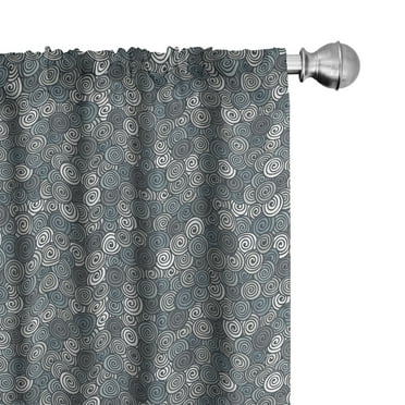 Ambesonne Geometric Curtains, Sketch Style Spirals, Pair of 28"x63", Multicolor