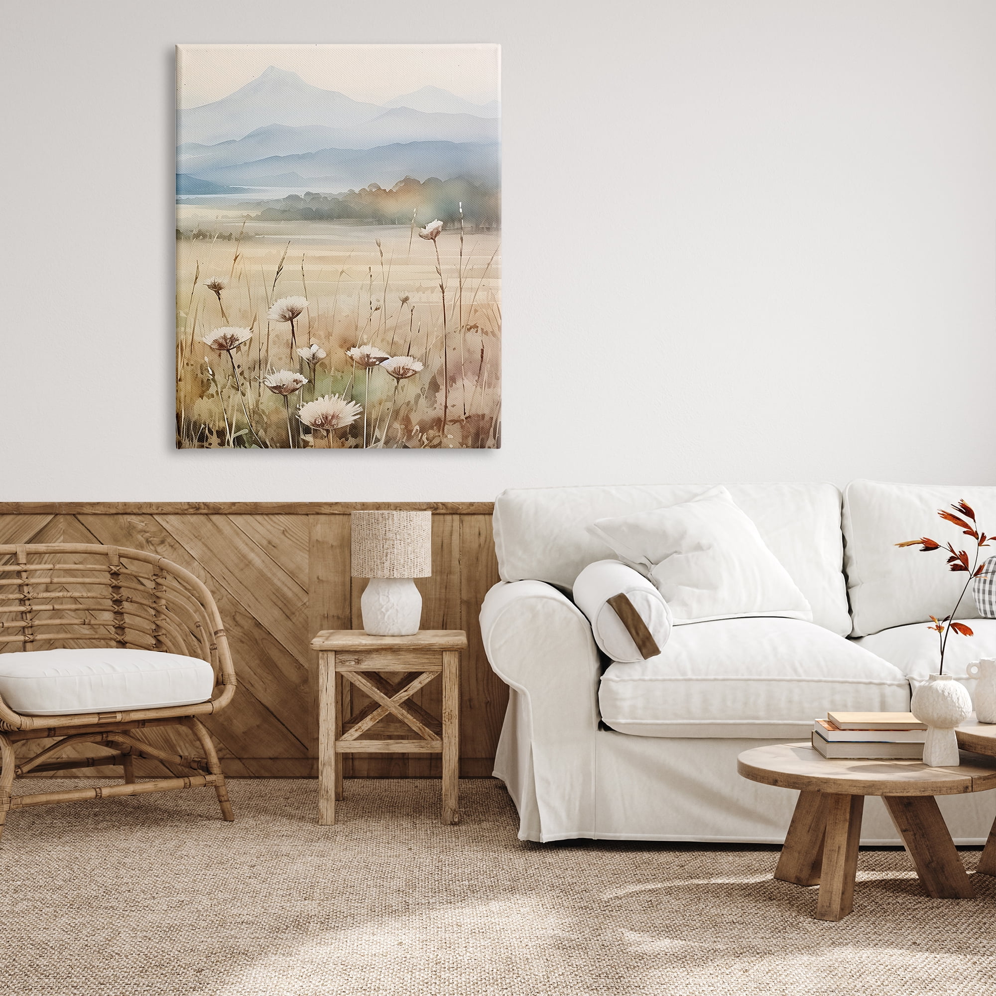 Stupell Industries Foggy Peaks Landscape Landscape Painting Gallery Wrapped Canvas Art Print Wall Art, 36 x 48