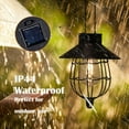 thumbnail image 4 of YAKii 2 Pack Solar Lantern Hanging Waterproof Outdoor Metal Solar Lamp with Warm White Light Decorate for Yard Garden Pathway Patio Porch Decor (Black), 4 of 10