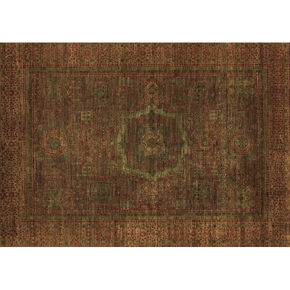 Ahgly Company Indoor Rectangle Abstract Brown Modern Area Rugs, 3' x 5'