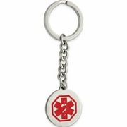Stainless Steel Polished Red Enamel Medical Key Ring Made In China -Jewelry By Sweet Pea